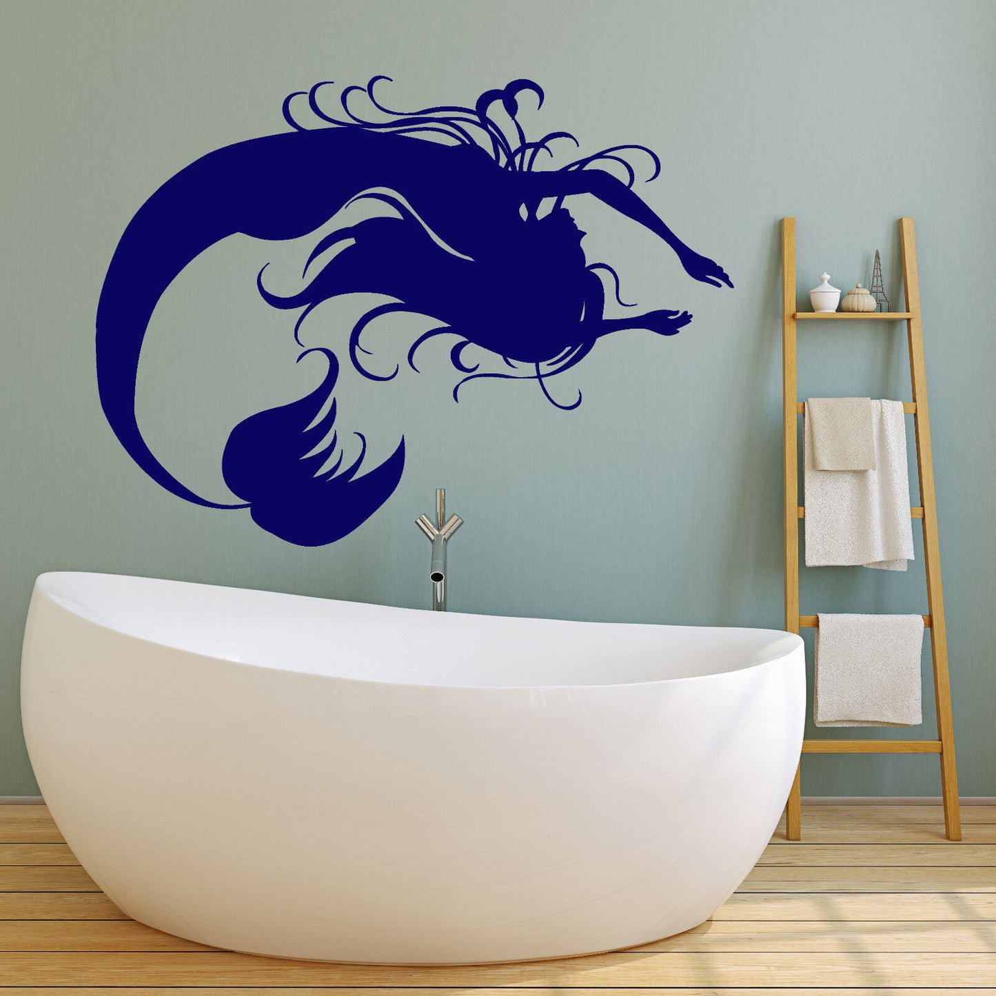 Vinyl Wall Decal Silhouette Mermaid Fairy Tale Children's Room Stickers (2108ig)