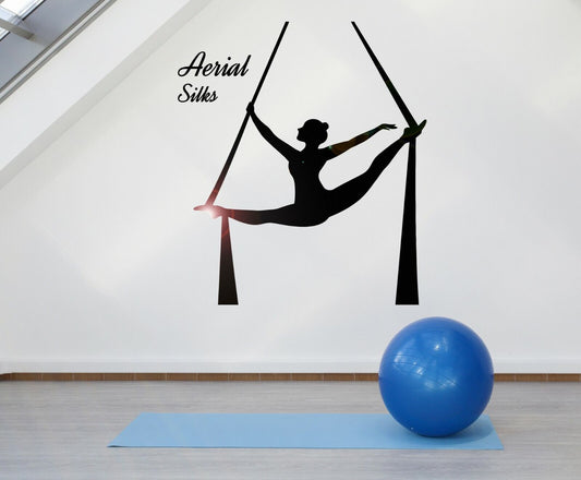 Vinyl Wall decal Aerial Silk Acrobatics Performance Girl Stickers (2123ig)