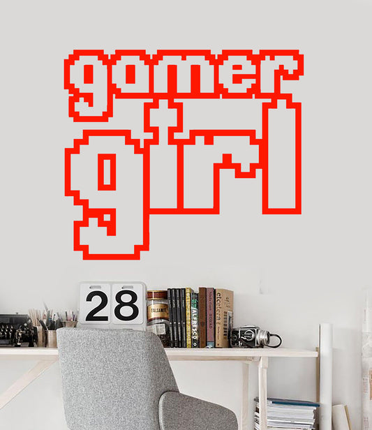 Wandaufkleber mit Aufschrift „Gamer Girl“, aus Vinyl, mit den Worten „Logo“, Videospiel-Aufkleber (2125ig)