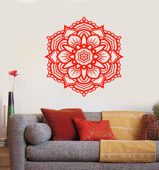 Vinyl Wall Decal Mandala Buddhism Lotus Flower Yoga Meditation Stickers (2163ig)