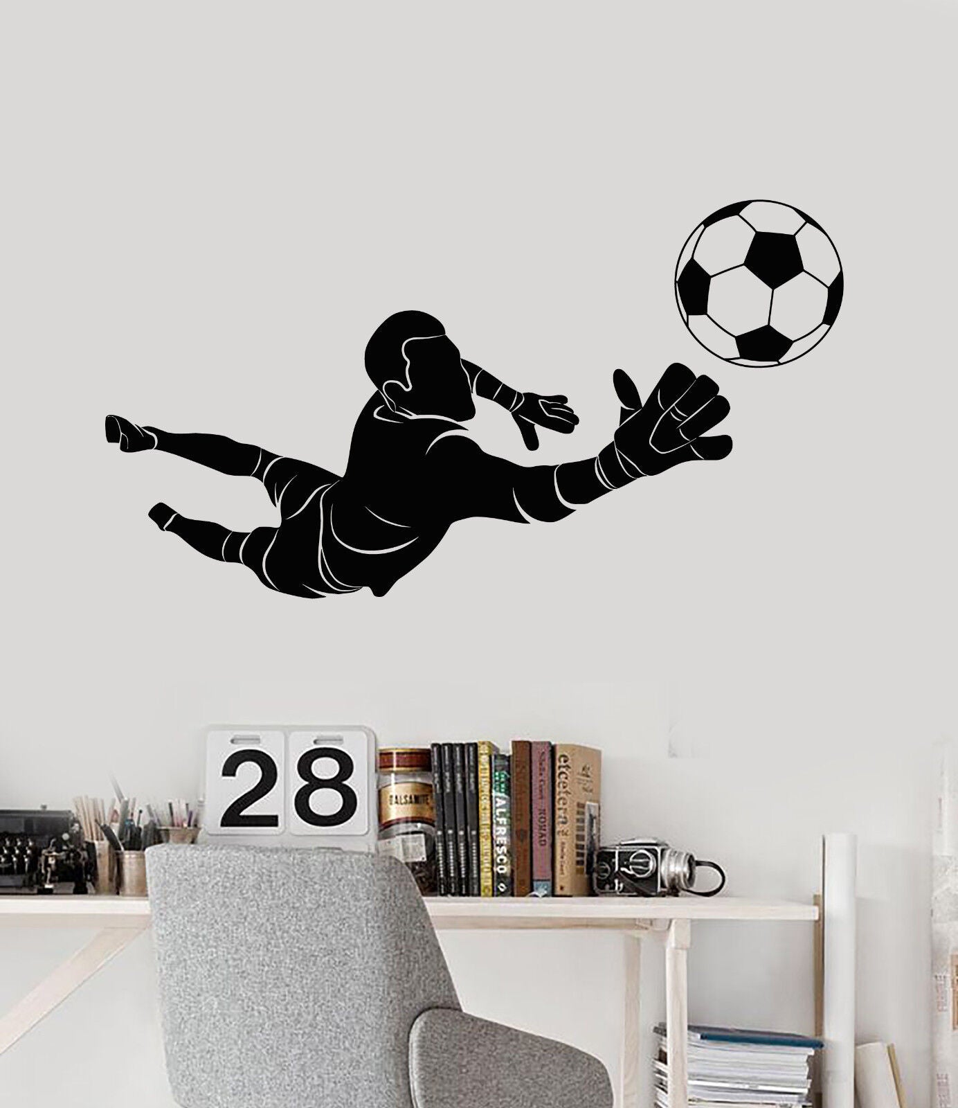 Vinyl Wall Decal Soccer Goalkeeper Player Ball Sport Stickers (2205ig)