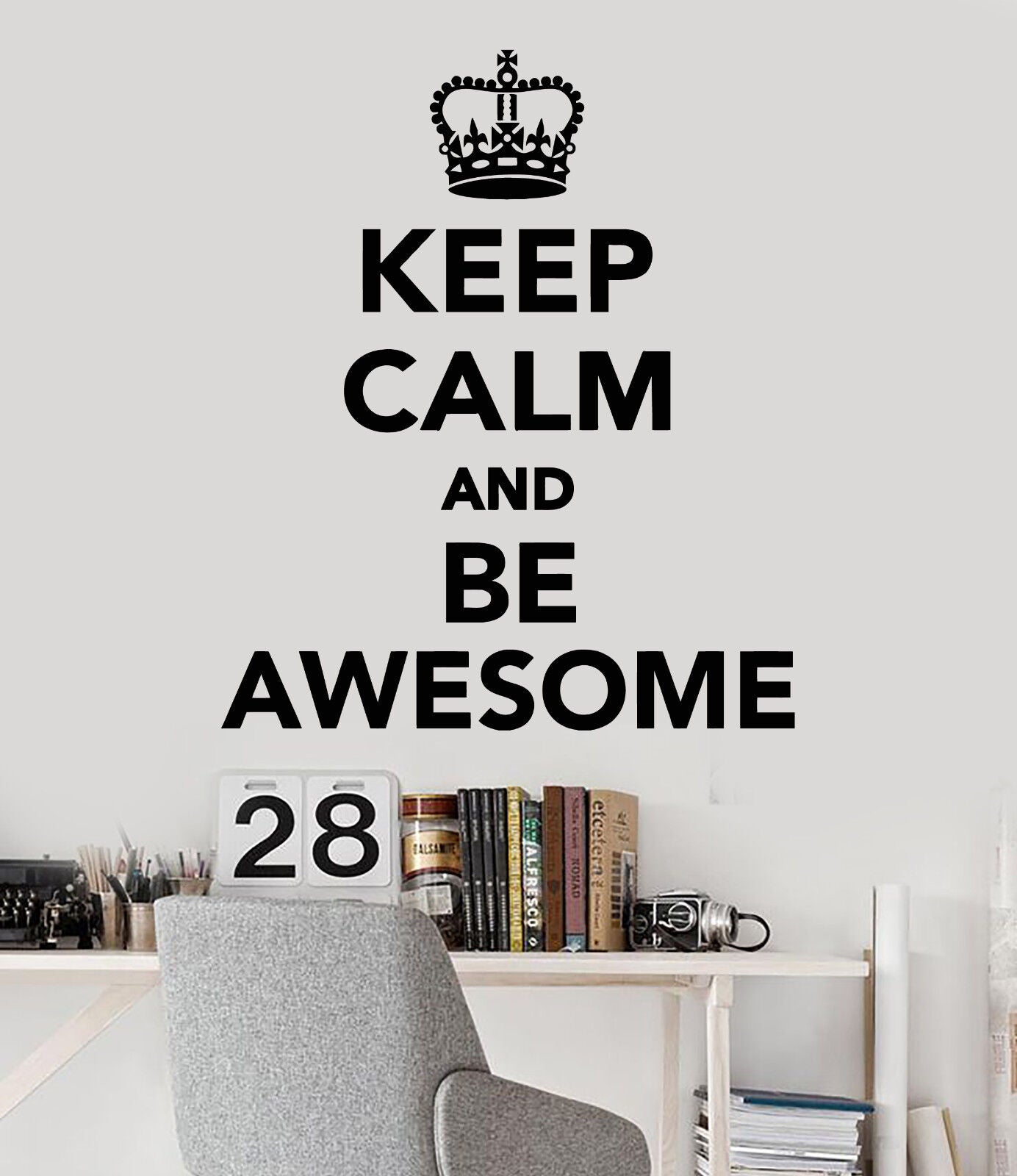 Vinyl Wall Decal Quote Words Keep Calm And Be Awesome Stickers (2220ig)