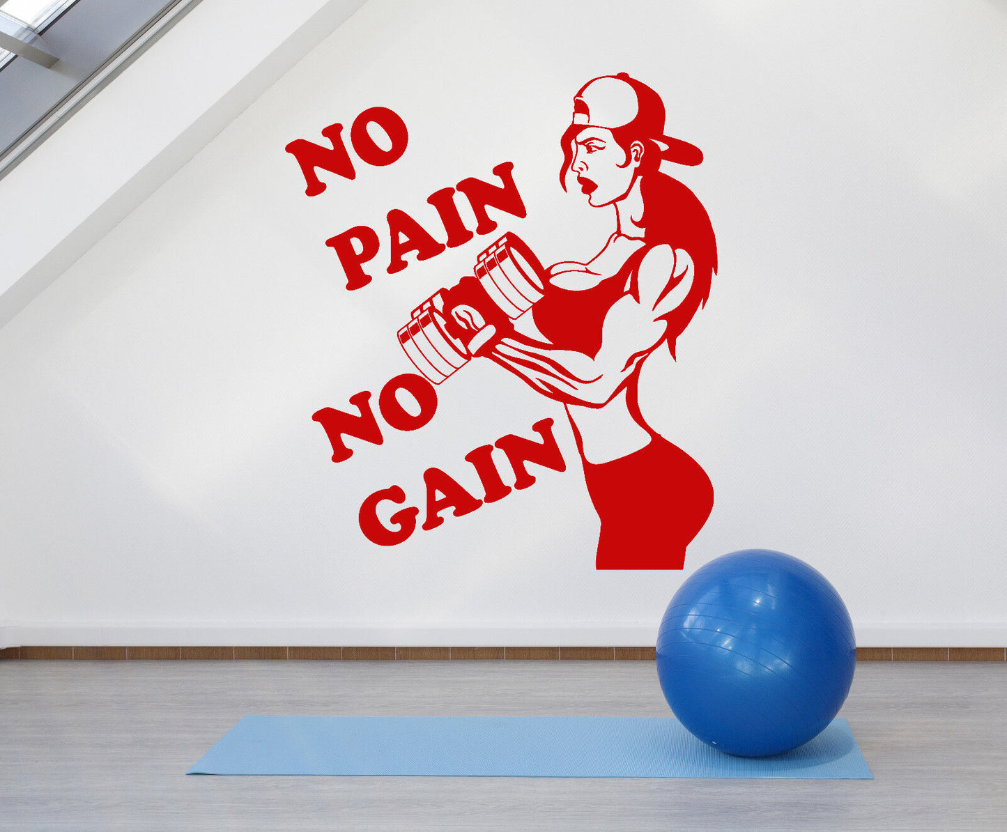 Autocollant mural en vinyle, mots de Motivation, citation, Sport, Gym, Fitness, fille (2227ig)