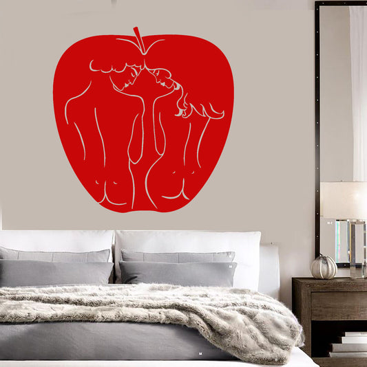 Autocollant mural en vinyle Apple Bible Adam et Eve Paradise Love Stickers (2245ig)