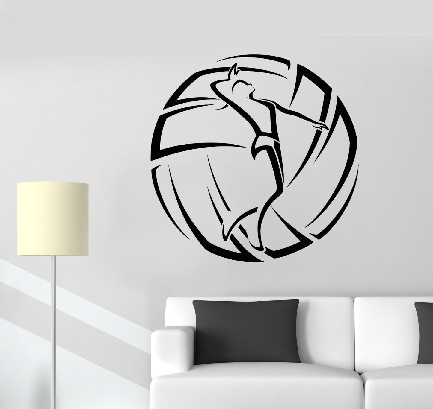 Vinyl Wall Decal Volleyball Sport Girl Ball Logotype Stickers (2287ig)