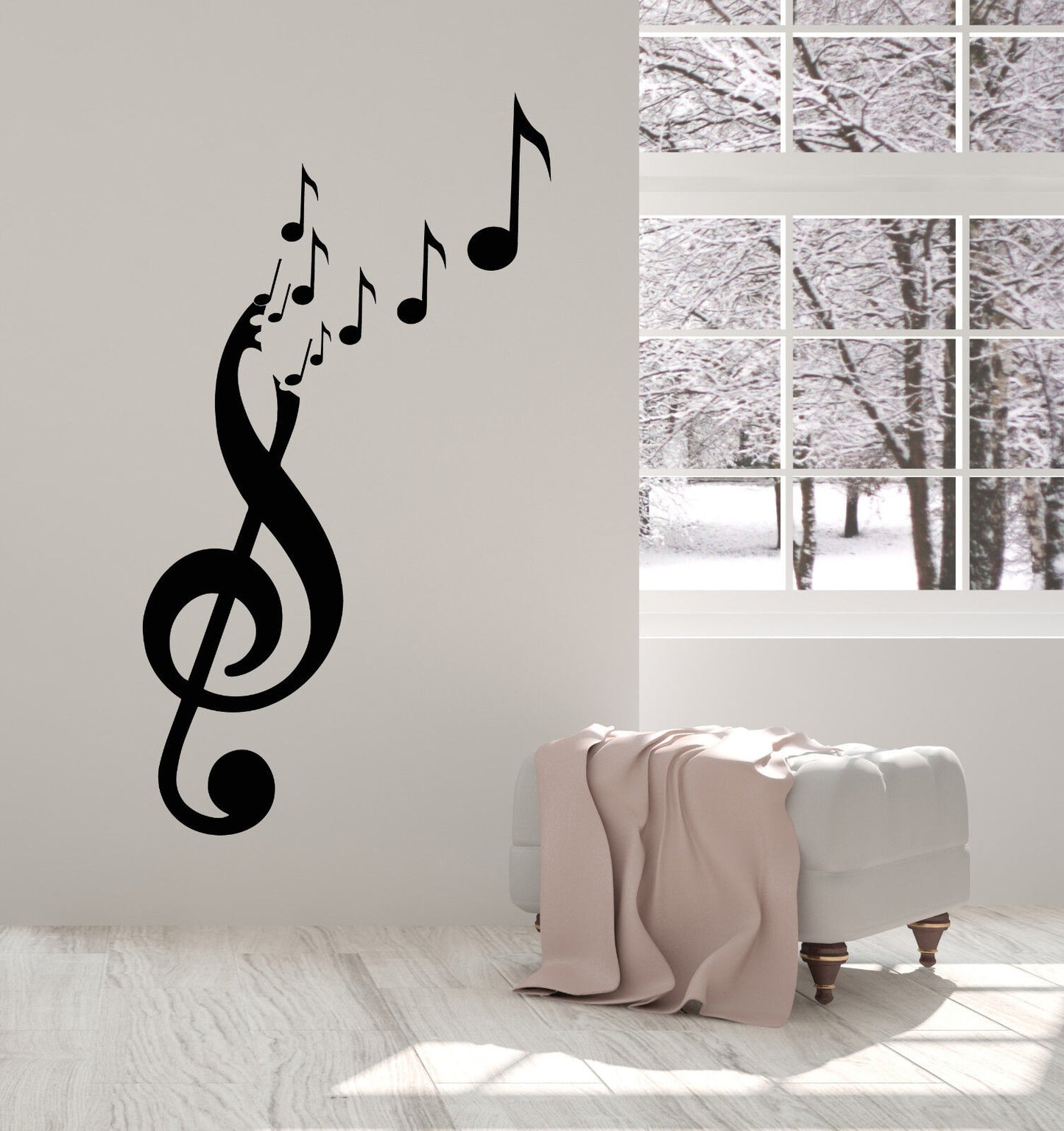 Vinyl Wall Decal Musical Сlef Notes Musician Music Shop Stickers (2296ig)