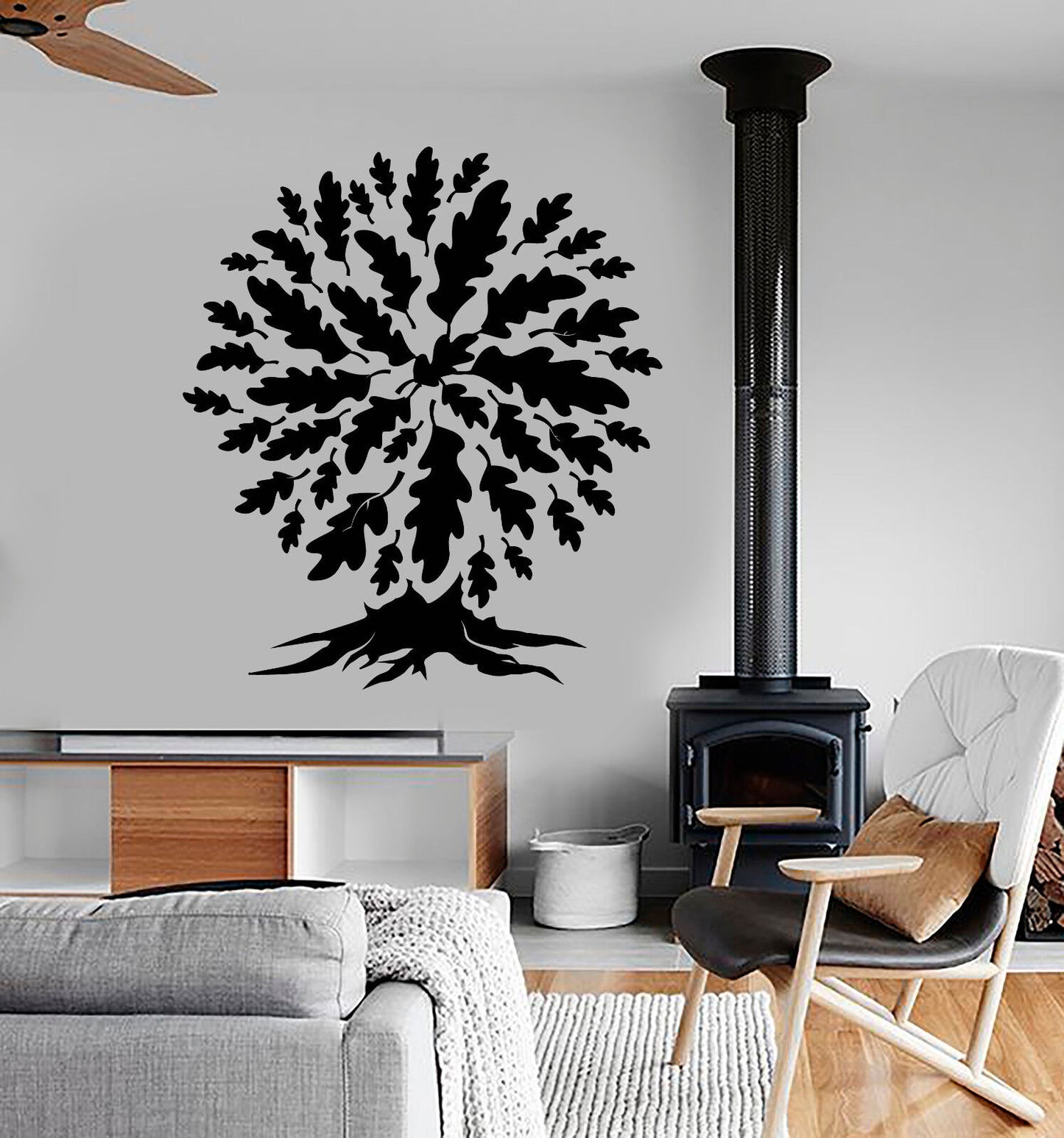 Wandtattoo Eichenwald, Baum, Blätter, Natur, Vinyl, Aufkleber (2297ig)