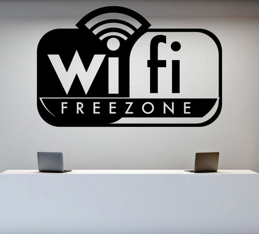 Wandaufkleber, Vinyl, Aufkleber, Schild für Game Club Wifi Free Zone (n989)