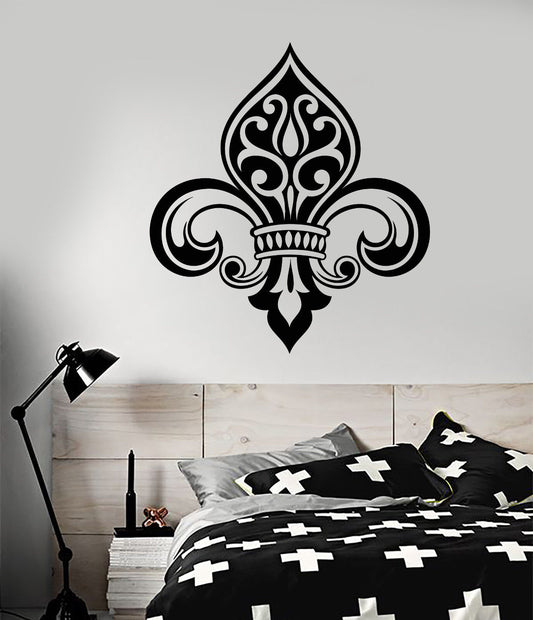 Vinyl Wall Decal Heraldic Lily Flower-De-Luce Ornament Stickers (2307ig)