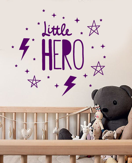 Vinyl Wall Decal Words For Children's Room Little Hero Stickers (2320ig)