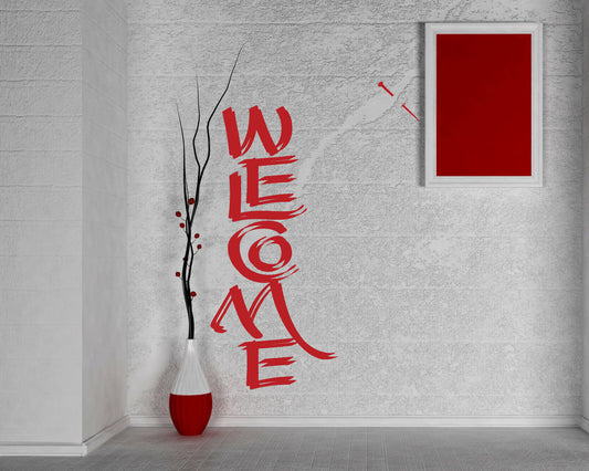 Wall Vinyl Decal Decorative Welcome Hand Lettering Home Interior Decor n997