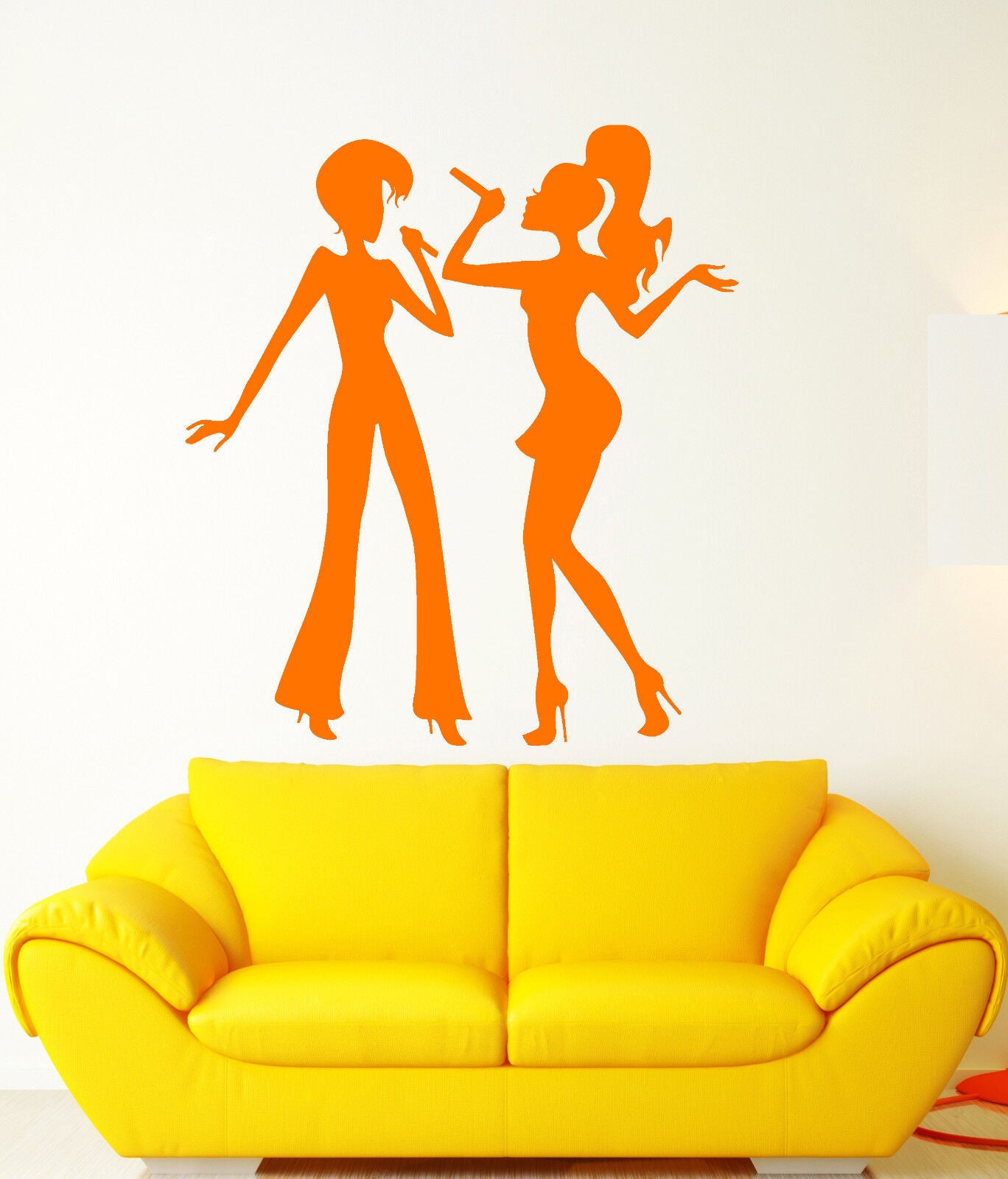 Vinyl Wall Decal Karaoke Club Singer Microphone Party Disco Stickers (2413ig)