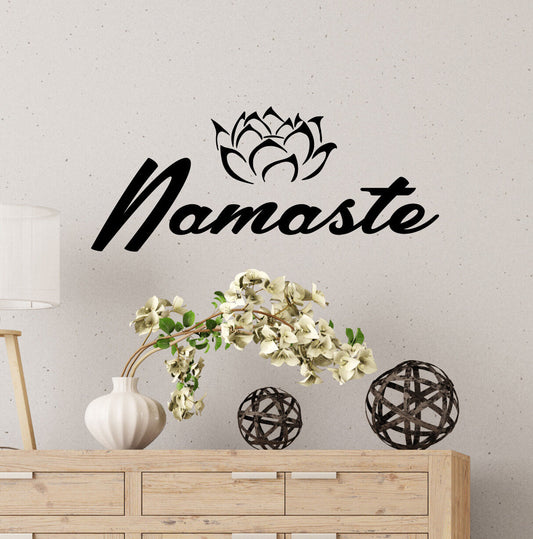 Vinyl Wall Decal Stickers Quote Yoga Relaxing Words Namaste Inspiring 2427ig