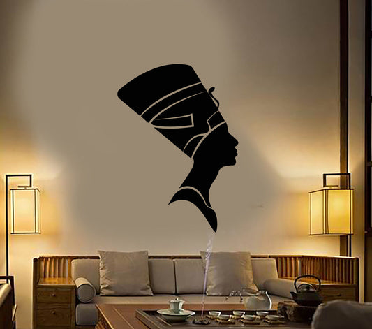 Vinyl Wall Decal Nefertiti Egyptian Queen Woman Style Egypt Stickers (2473ig)