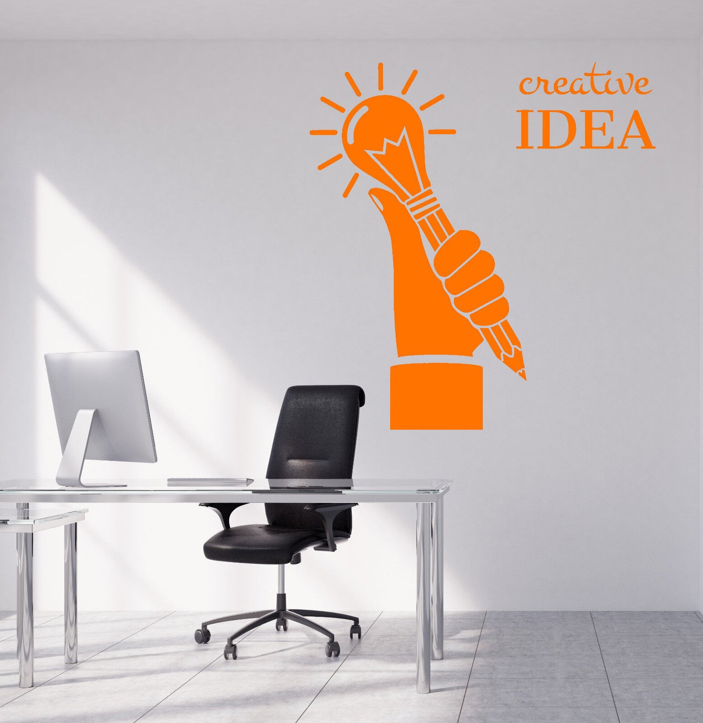 Vinyl Wall Decal Creative Idea Light Bulb Home Office Decor Logo Stickers 2505ig