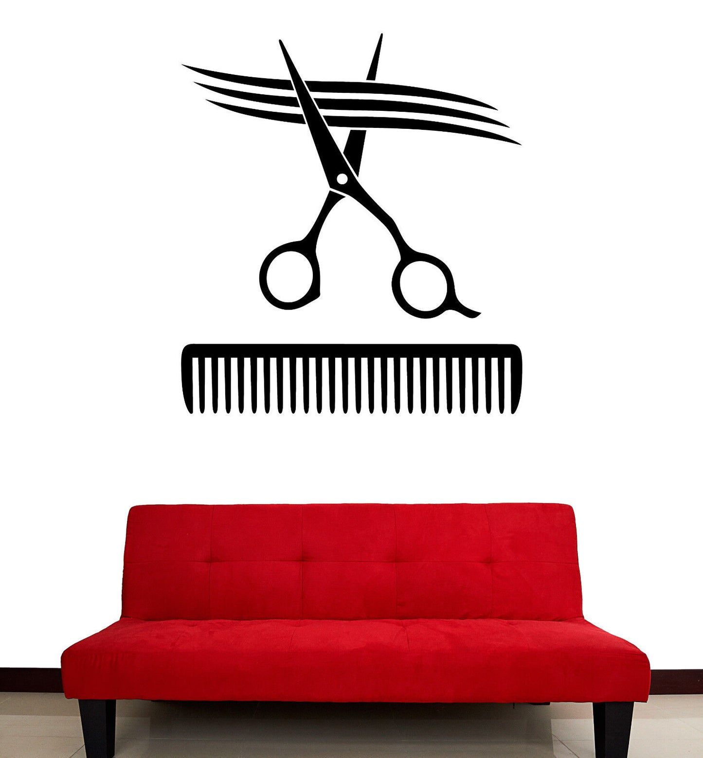 Vinyl Decal Wall Sticker Beauty Hair Salon Tools Icon Scissors (n833)