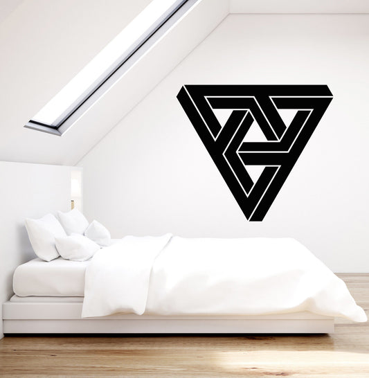 Vinyl Wall Decal Optical Illusion Triangles Geometric Elemen Stickers (2571ig)