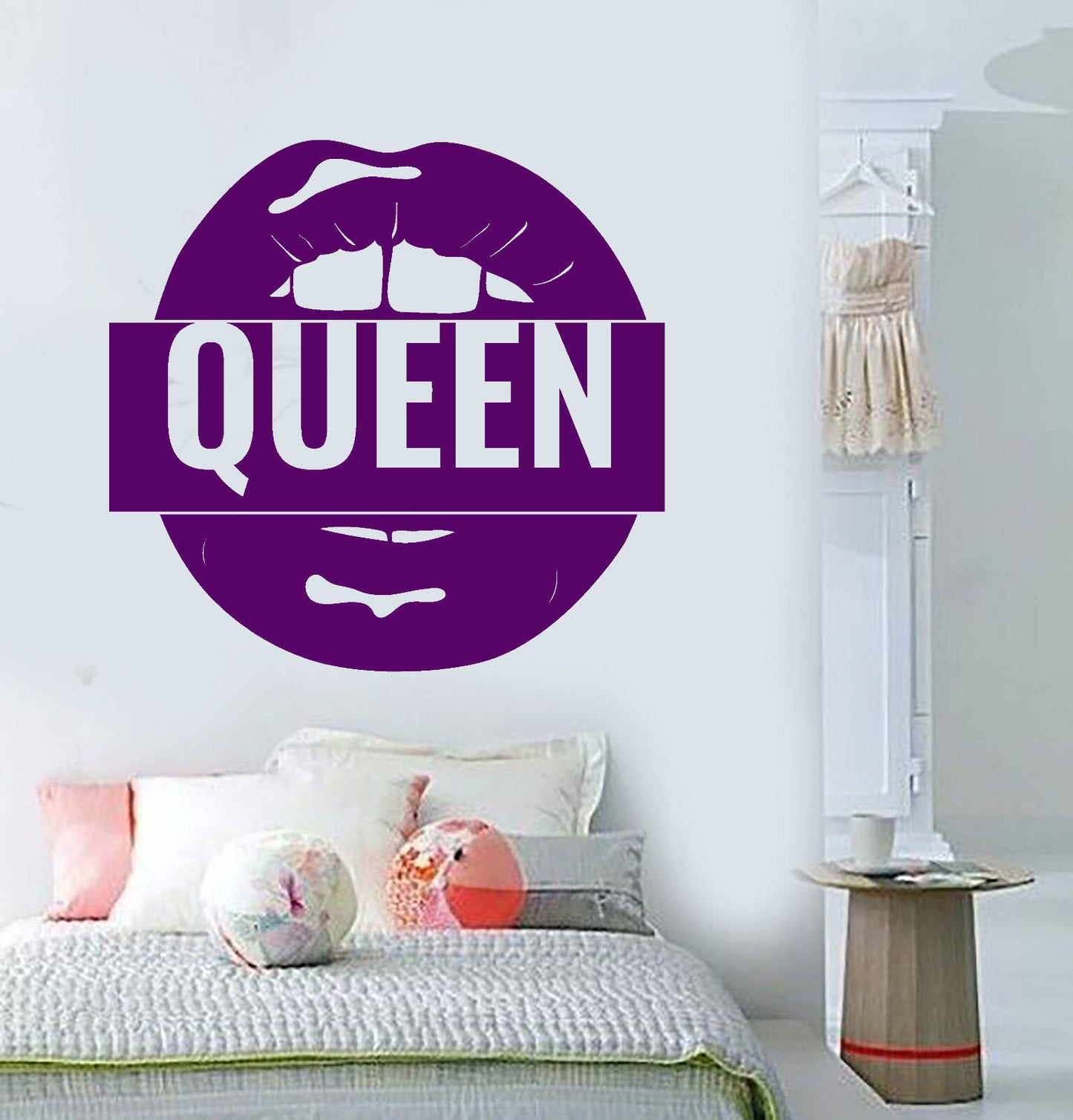 Autocollant mural en vinyle avec Logo Queen, lèvres sexy pour filles (2575ig)