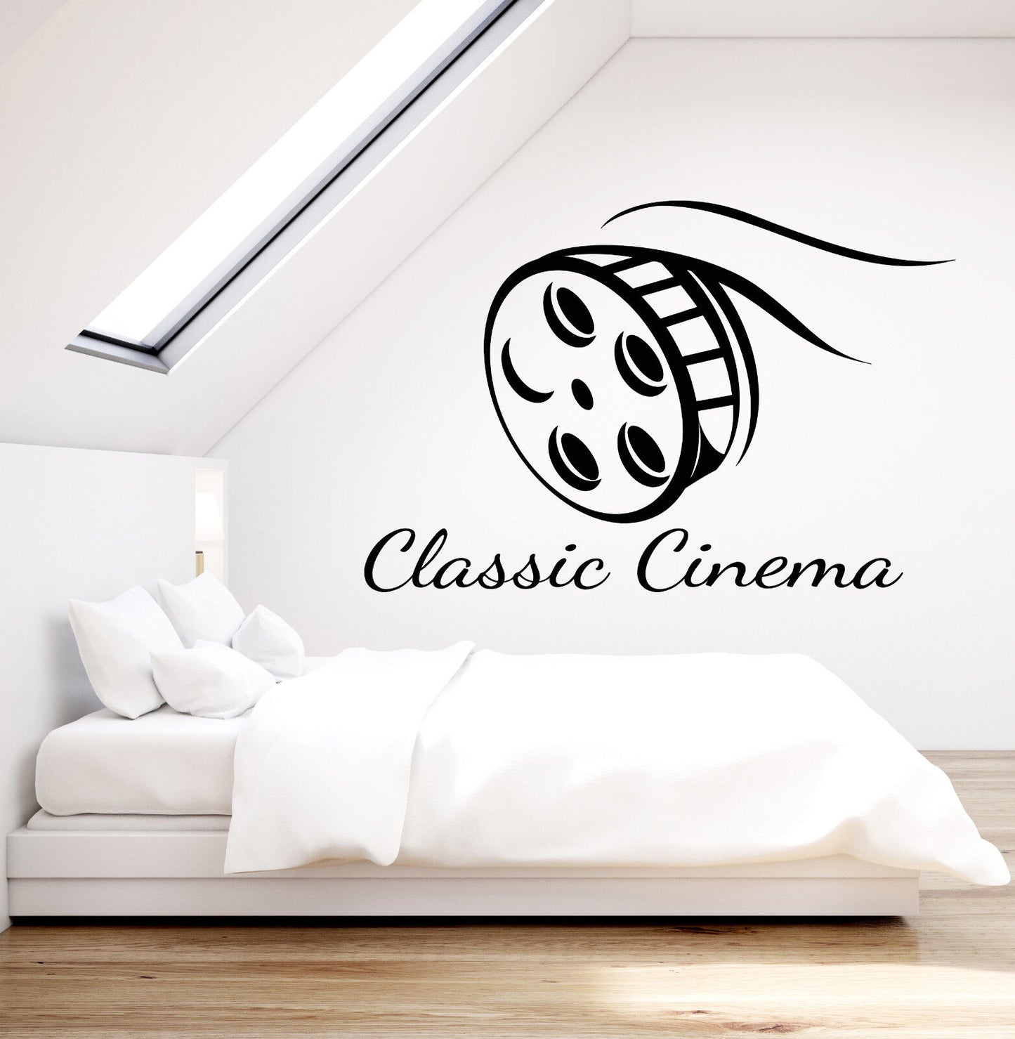 Vinyl Wall Decal Cinema Movie House Decor Spool Classic Words Stickers (2601ig)