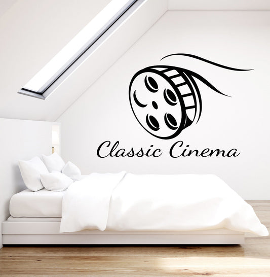 Vinyl Wall Decal Cinema Movie House Decor Spool Classic Words Stickers (2601ig)