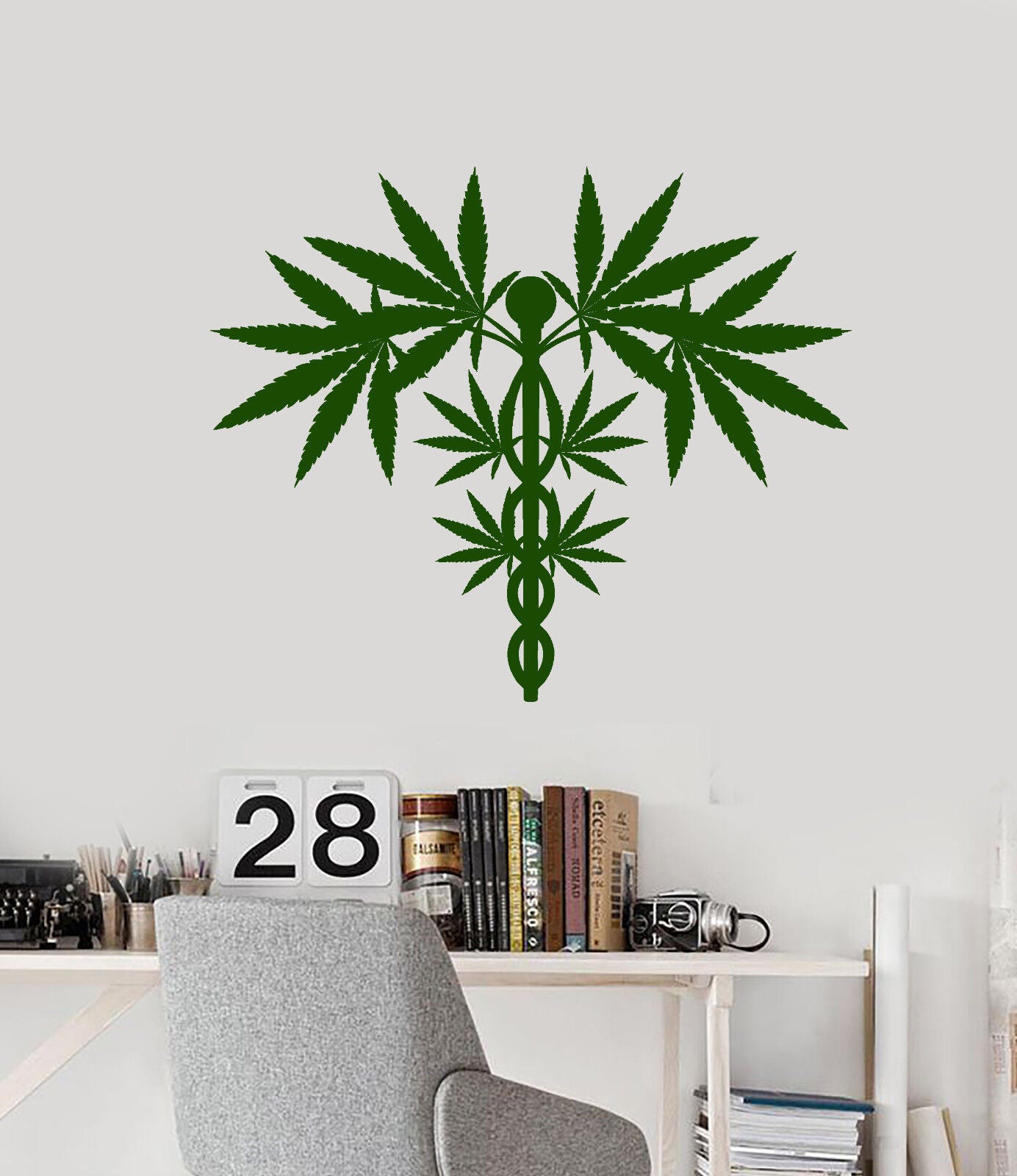 Wandtattoo Hanf Cannabis Marihuana Haschisch Vinyl für Hippie-Aufkleber (2662ig)