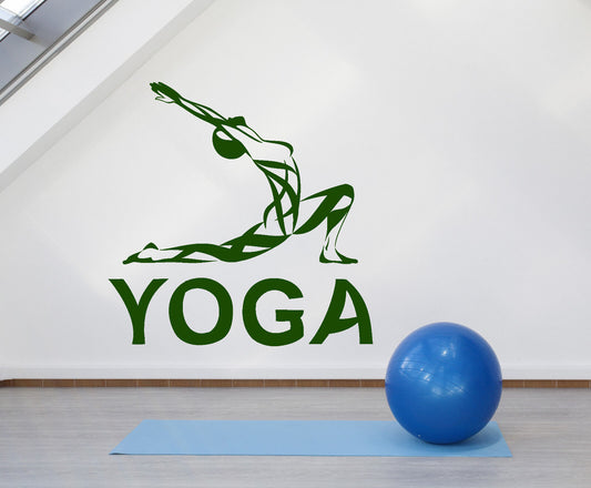 Vinyl Wand Aufkleber Yoga Mädchen Meditation Studio Logo Schönheit Gesundheit Aufkleber (2692ig)