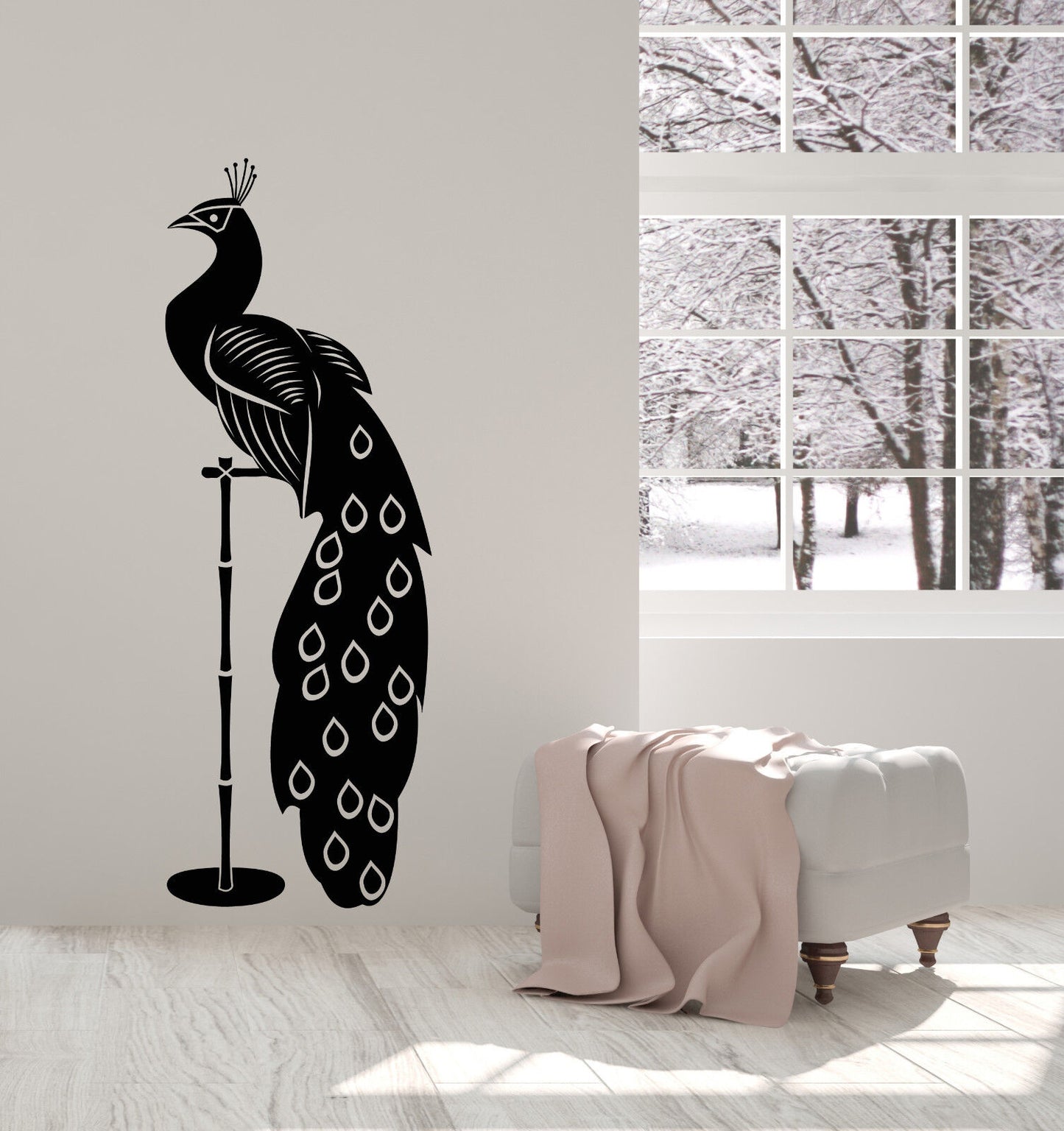 Vinyl Wall Decal Exotic Bird Peacock Animal Room Decor Stickers (2696ig)