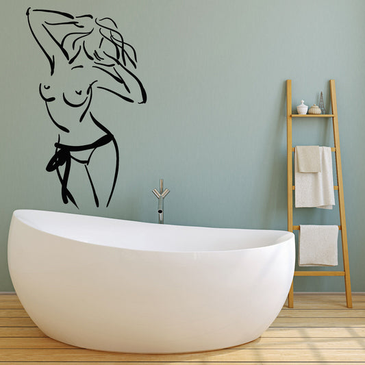 Vinyl Wall Decal Hot Sexy Naked Girl Woman Adult Erotic Stickers (2687ig)