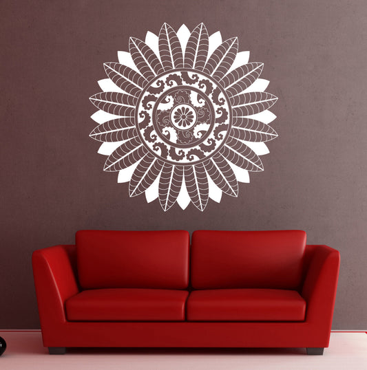 Wall Sticker Vinyl Decal Ornament Circle Mandala Meditation Relaxation (n875)