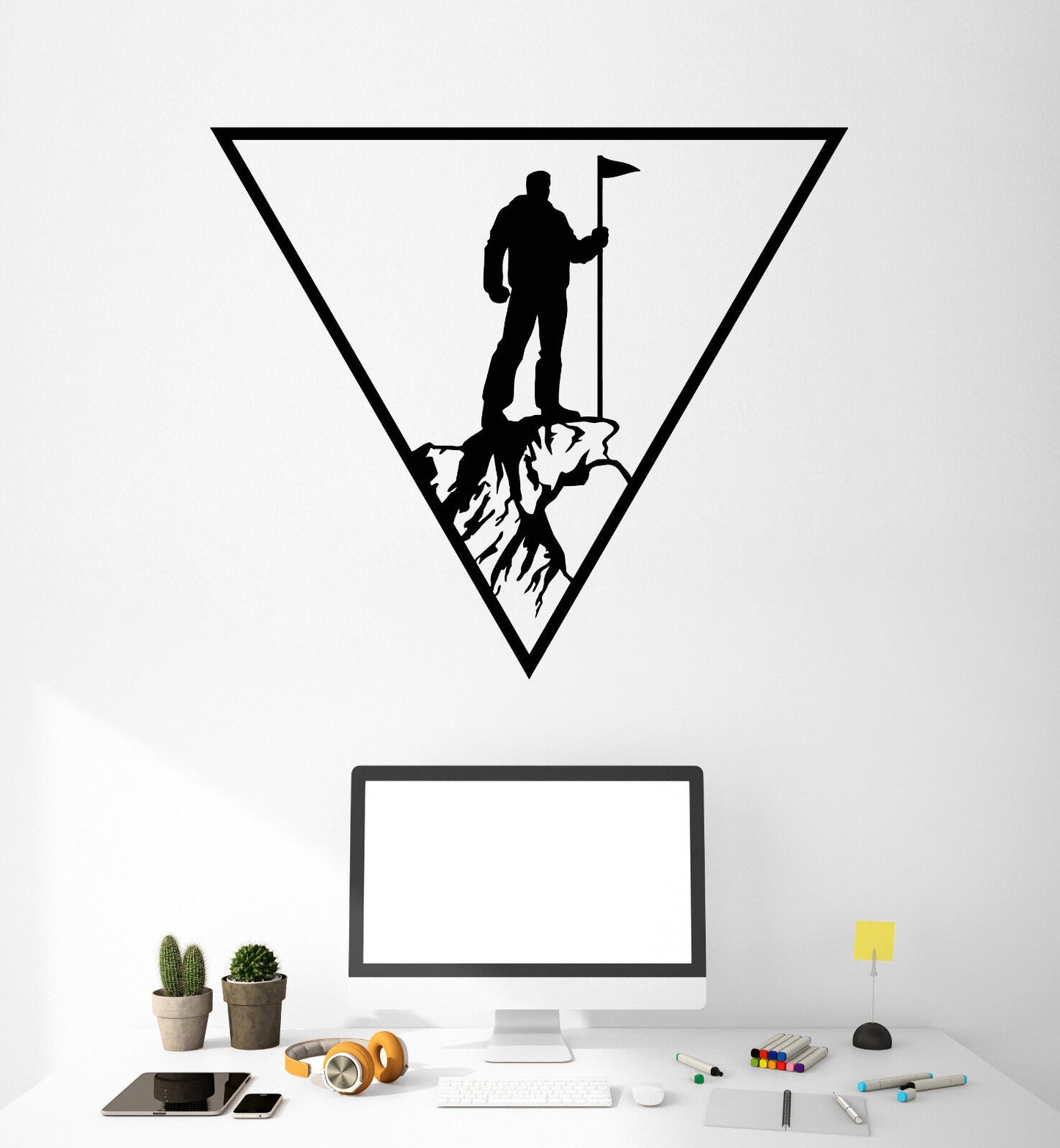 Vinyl Wall Decal Rock Climber Alpinism Climber Mountain Extreme Stickers 2732ig