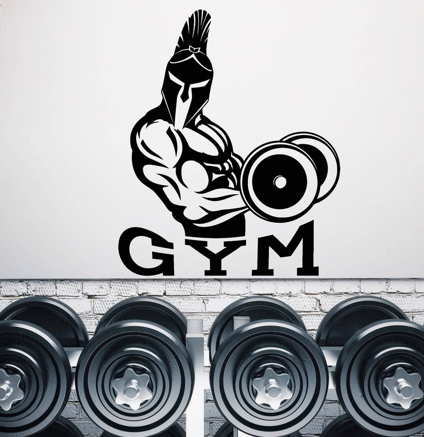 Autocollant mural en vinyle pour casque de guerrier spartiate, autocollants avec Logo de Muscles de gymnastique (2738ig)