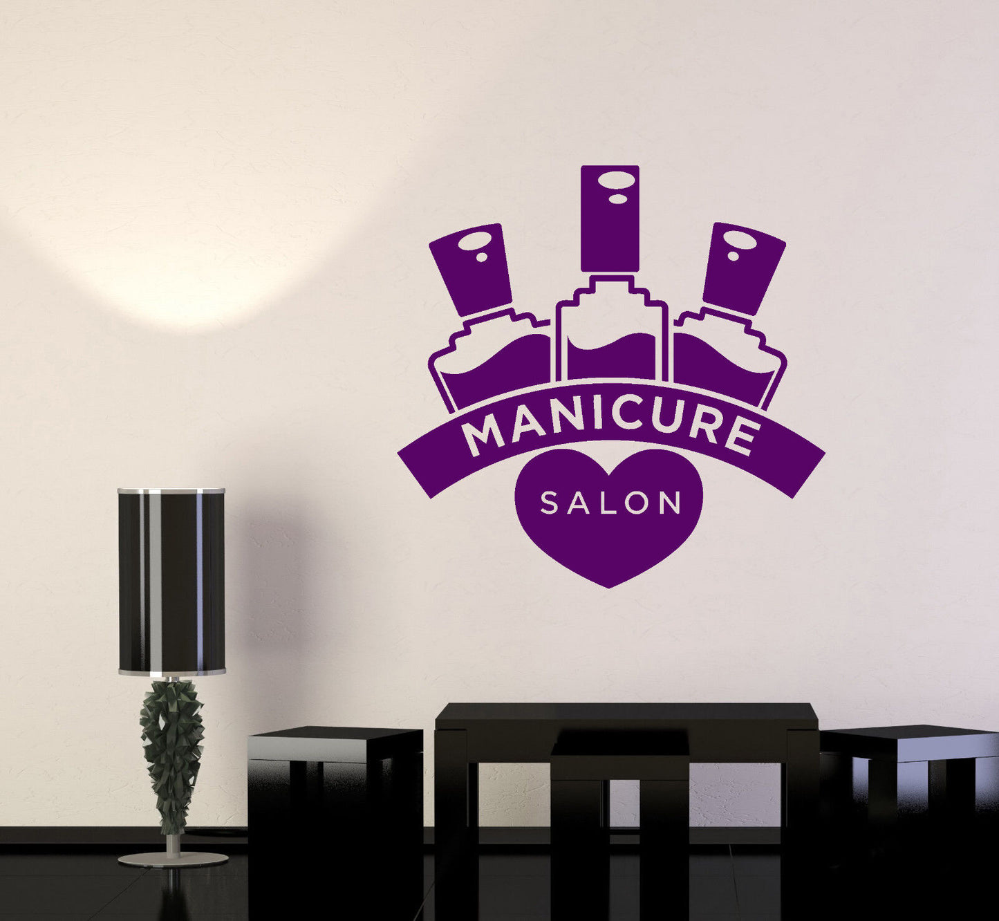 Autocollant mural en vinyle pour vernis à ongles, Logotype de manucure pour Salon de manucure (2744ig)