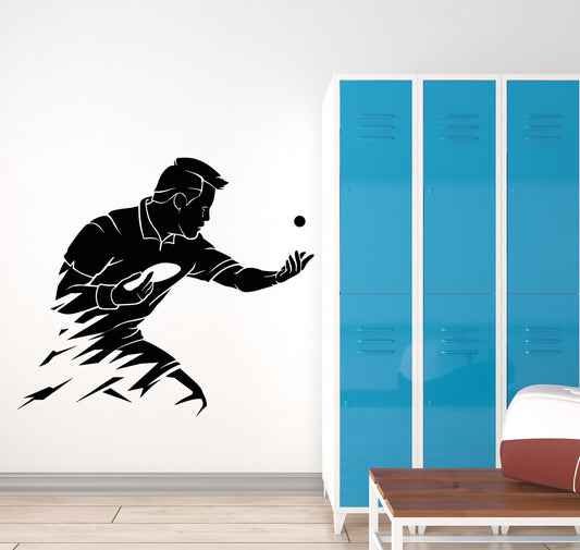 Autocollant mural en vinyle abstrait, autocollants de balle de Sport de jeux olympiques de Tennis de Table 2768ig