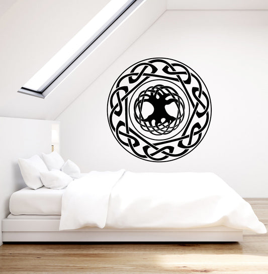 Vinyl Wall Decal Celtic Ornament Tree Of Life Ethnic Style Stickers (2793ig)