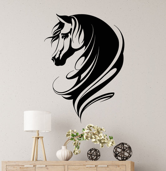 Vinyl Wall Decal Abstract Horse Head Animal Home Decor Stickers (2794ig)