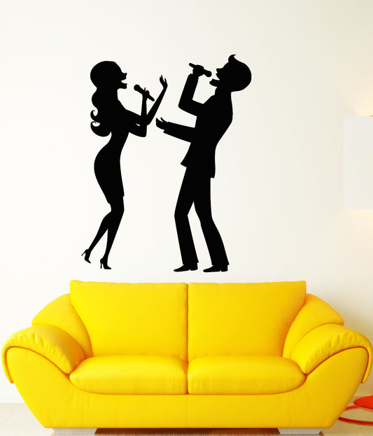 Vinyl Wall Decal Karaoke Bar Club Singer Microphone Party Stickers (2847ig)