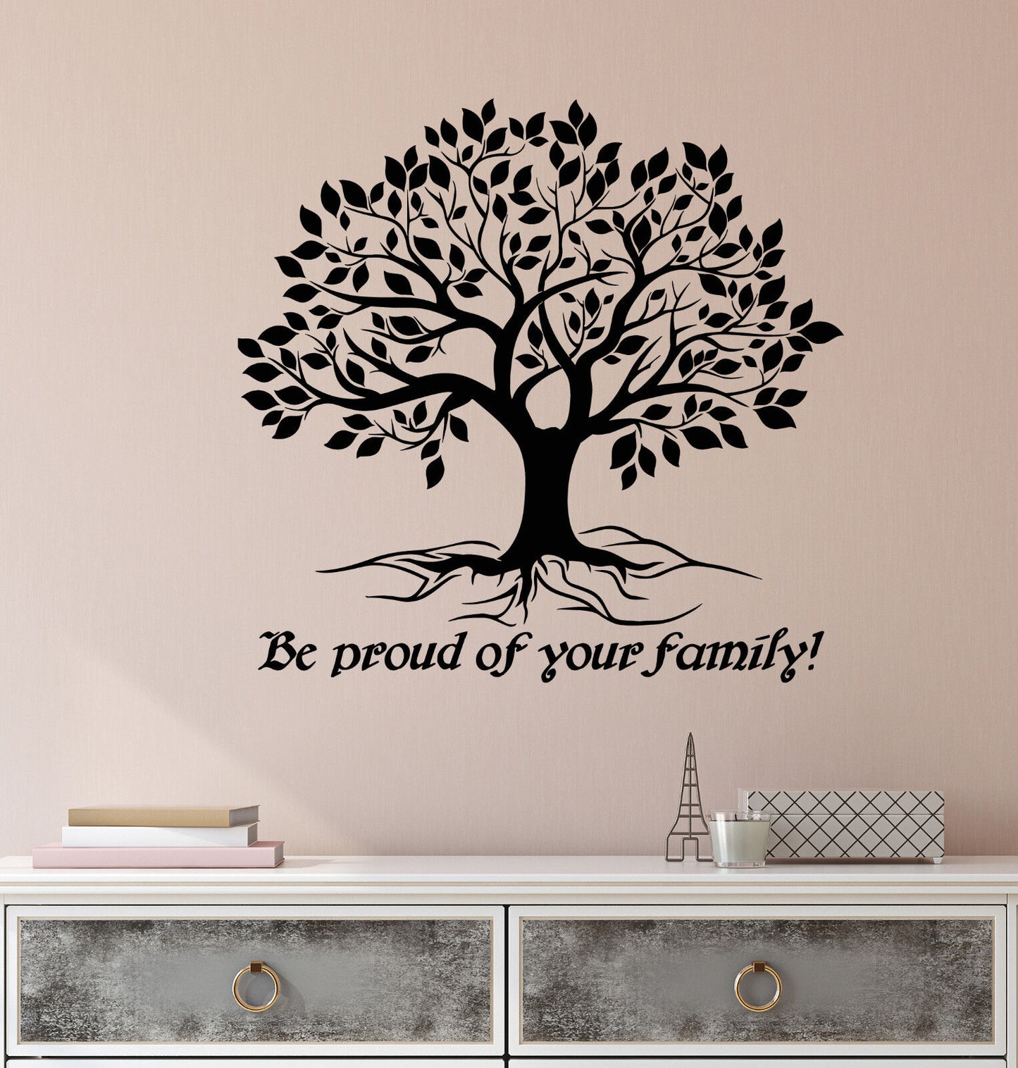 Vinyl Wall Decal Be Proud Of Your Family Tree Of Life Quote Stickers (2897ig)