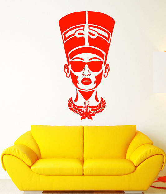 Vinyl Wall Decal Egyptian Nefertiti In Sunglasses Queen Of Egypt Stickers 2902ig