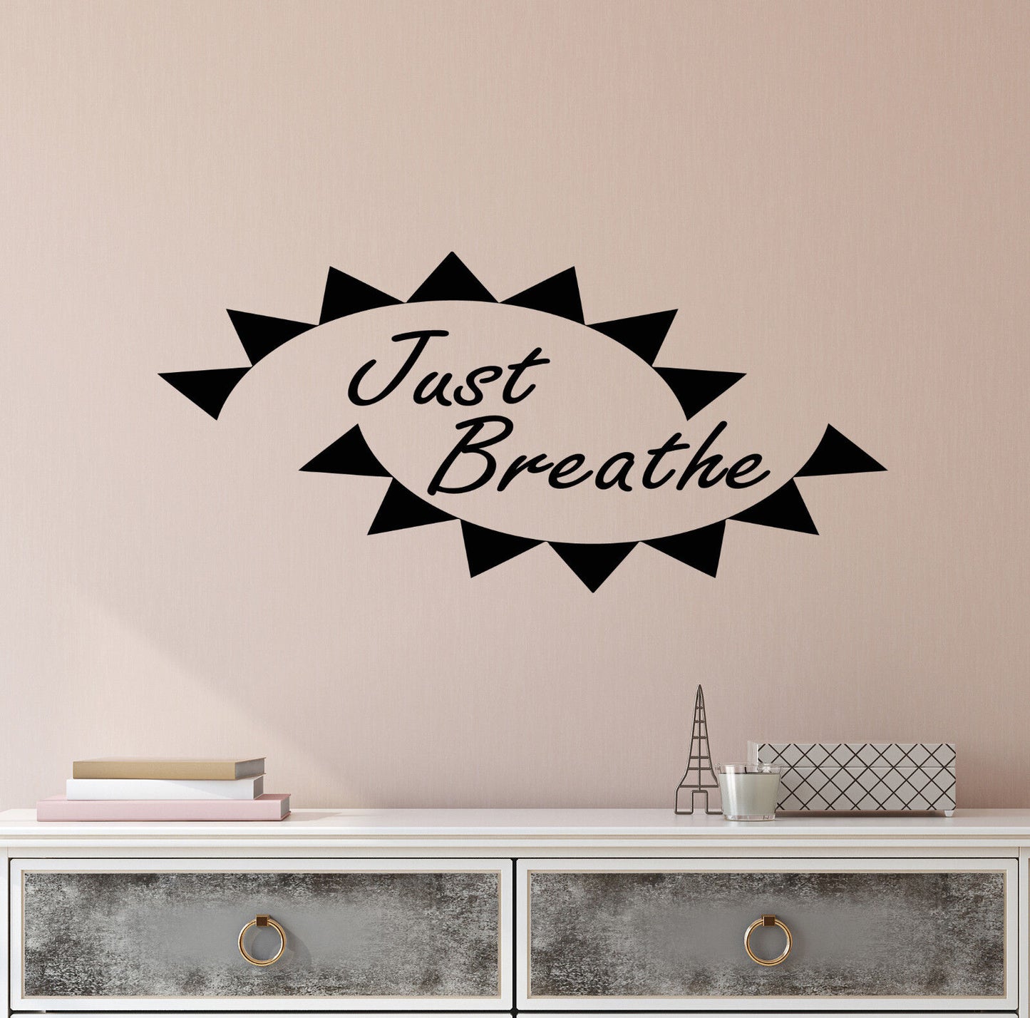 Wandaufkleber aus Vinyl, Motiv: „Just Breathe“, inspirierende Buchstaben, 2913ig