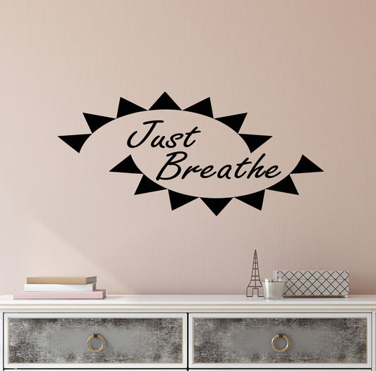 Wandaufkleber aus Vinyl, Motiv: „Just Breathe“, inspirierende Buchstaben, 2913ig