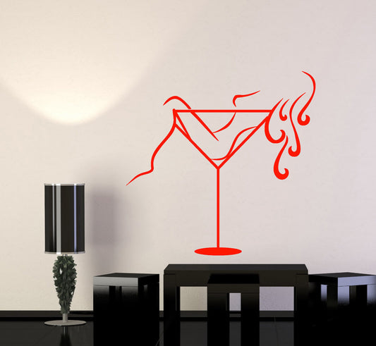 Wandaufkleber, Vinyl, Martini-Glas, sexy Stripperin, Cocktail-Aufkleber (2937ig)