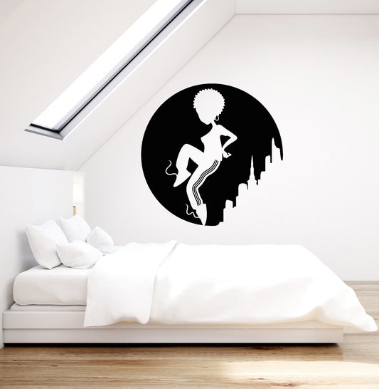 Autocollant mural en vinyle pour adolescente, fille africaine, danseuse Hip Hop, autocollants (2957ig)