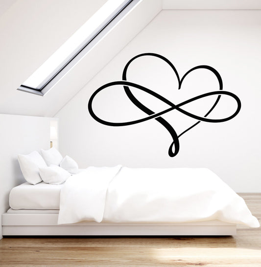 Wandtattoo Love Forever Herz Symbol der Unendlichkeit, Vinyl (2960ig)