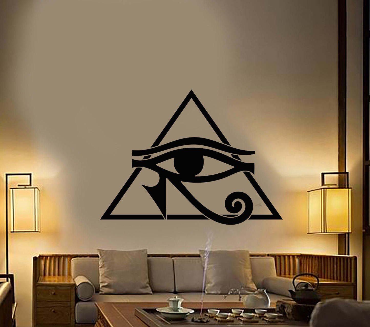 Autocollant mural en vinyle oeil égyptien d'horus Wadjet symbole de protection autocollants 2962ig