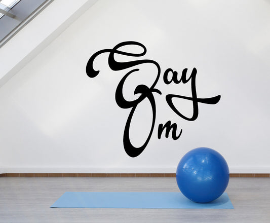 Wandaufkleber mit Zitat „Om“ aus Vinyl für inspirierende Yoga-Center-Aufkleber (2978ig)