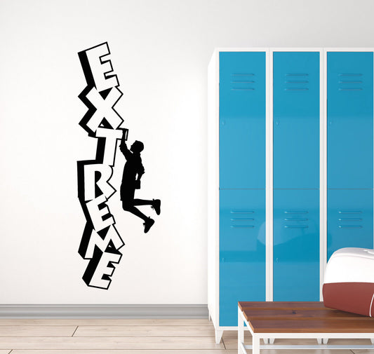 Vinyl Wall Decal Extreme Sport Rock Climbing Climber Word Stickers (2986ig)