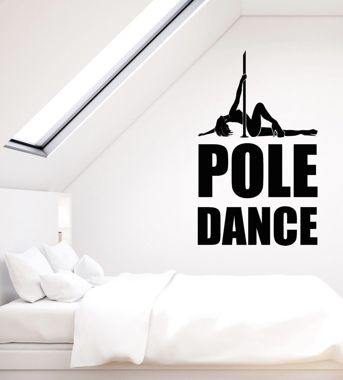 Vinyl Wall Decal Pole Dance Studio Logo Dancer Sexy Girl Stickers (2998ig)