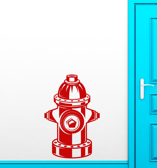 Vinyl Wall Decal Fire Hydrant Department Room Decoration Stickers (3000ig)