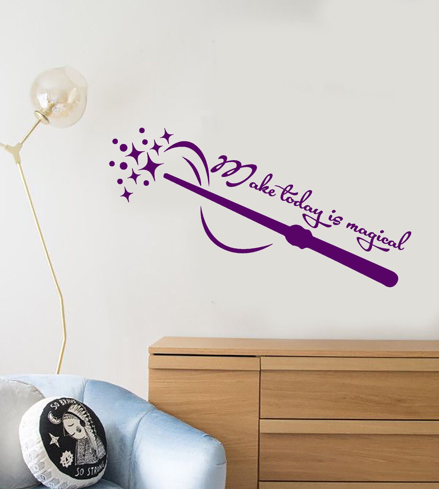 Vinyl Wall Decal Make Today Is Magical Quote Magic Wand Stickers (3013ig)