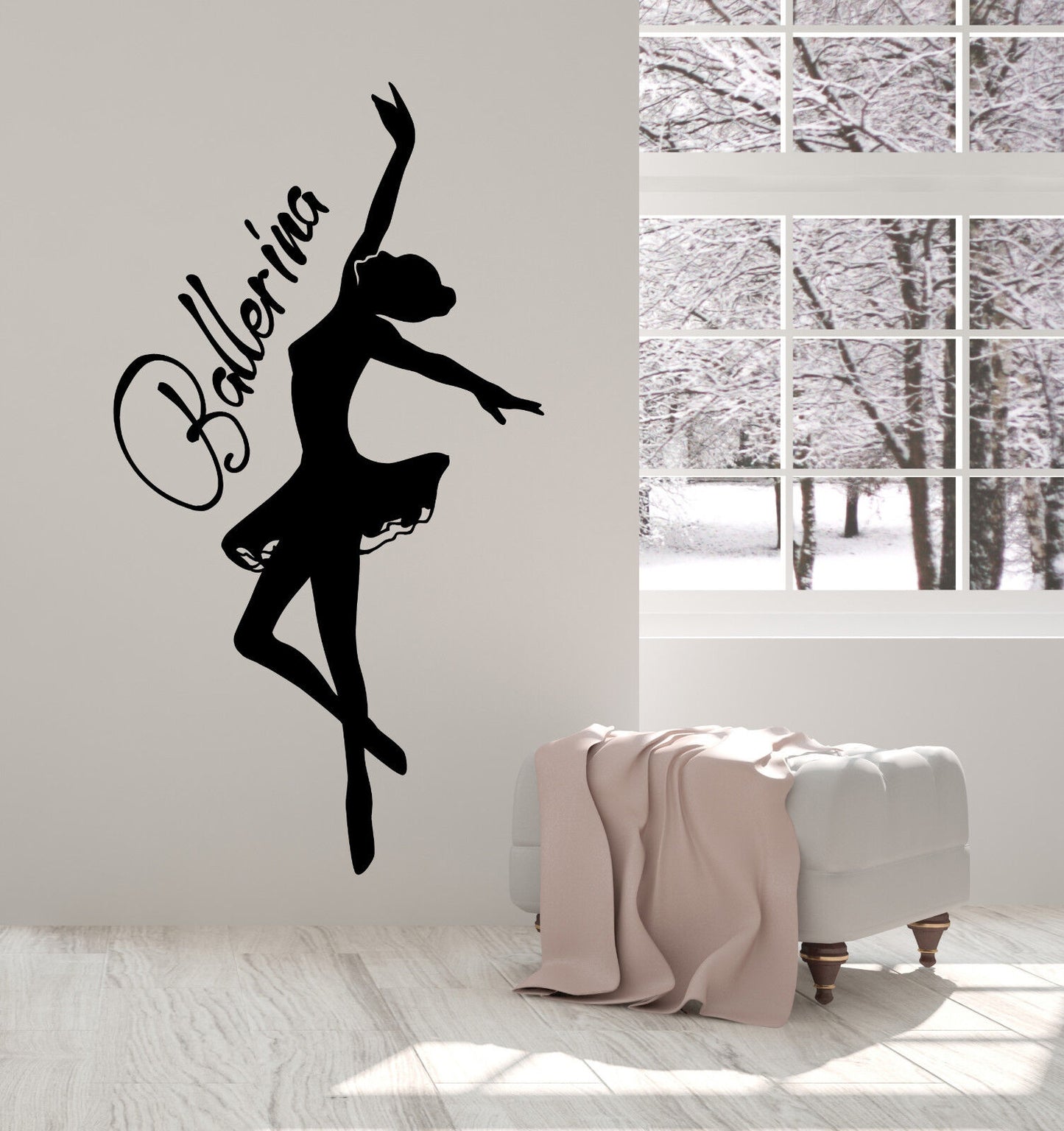 Autocollant mural en vinyle avec Logo de danseuse de ballerine, autocollants pour chambre de fille de Ballet (3018ig)